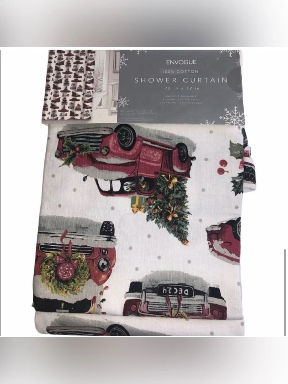 Envogue Christmas Shower Curtain NWT